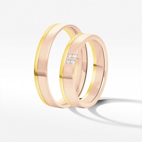 Obrączki ślubne z dwukolorowego złota 4mm