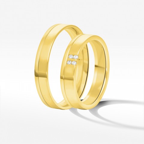 Obrączki ślubne z żółtego złota 4mm