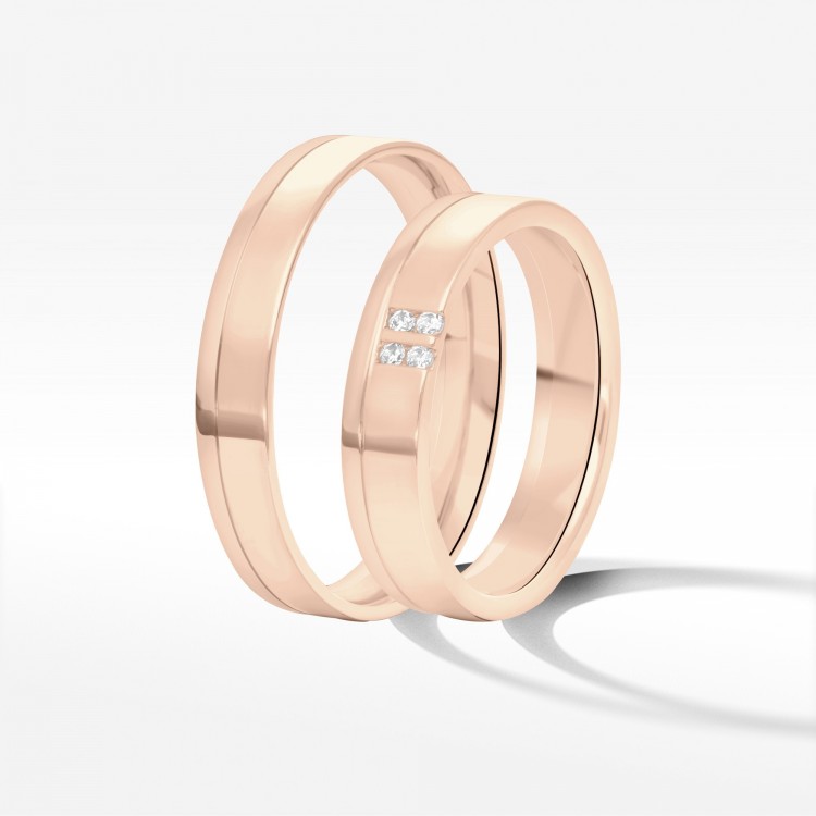 Obrączki ślubne z różowego złota 4mm
