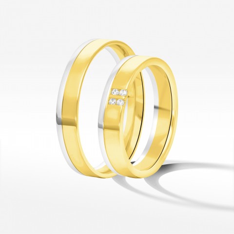 Obrączki ślubne z dwukolorowego złota 4mm