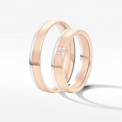 Obrączki ślubne z dwukolorowego złota 4mm