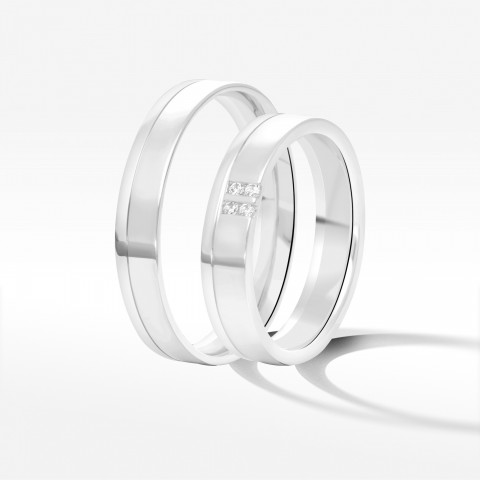 Obrączki ślubne z białego złota 4mm