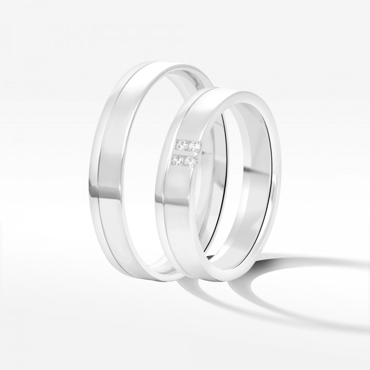 Obrączki ślubne z białego złota 4mm