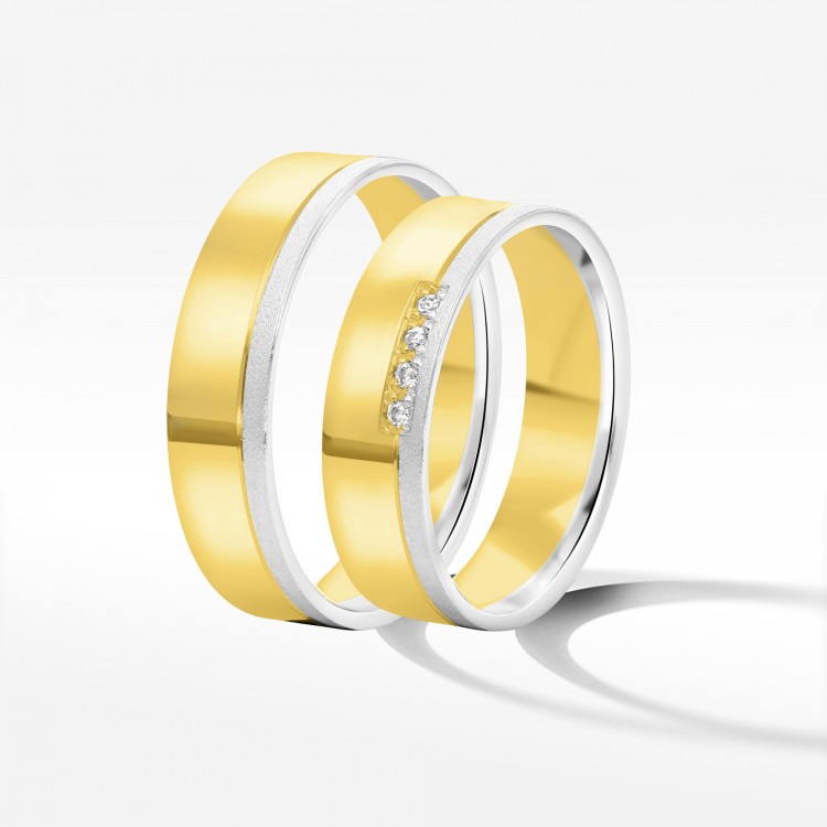 Obrączki ślubne z dwukolorowego złota 5,5mm