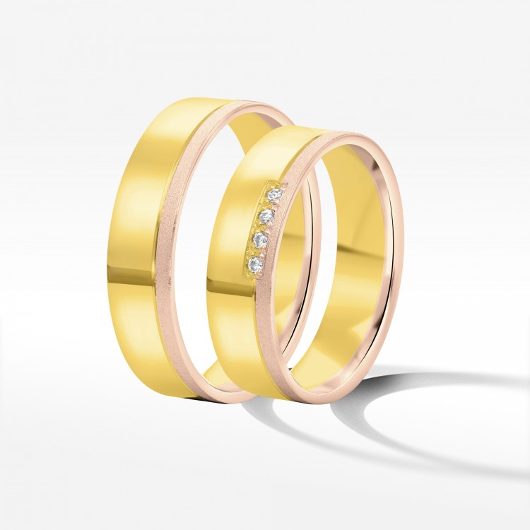 Obrączki ślubne z dwukolorowego złota 5,5mm