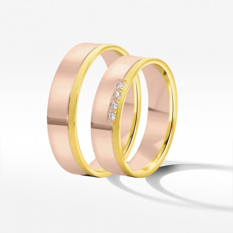 Obrączki ślubne z dwukolorowego złota 5,5mm