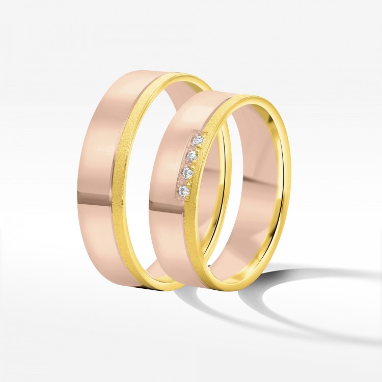 Obrączki ślubne z dwukolorowego złota 5,5mm