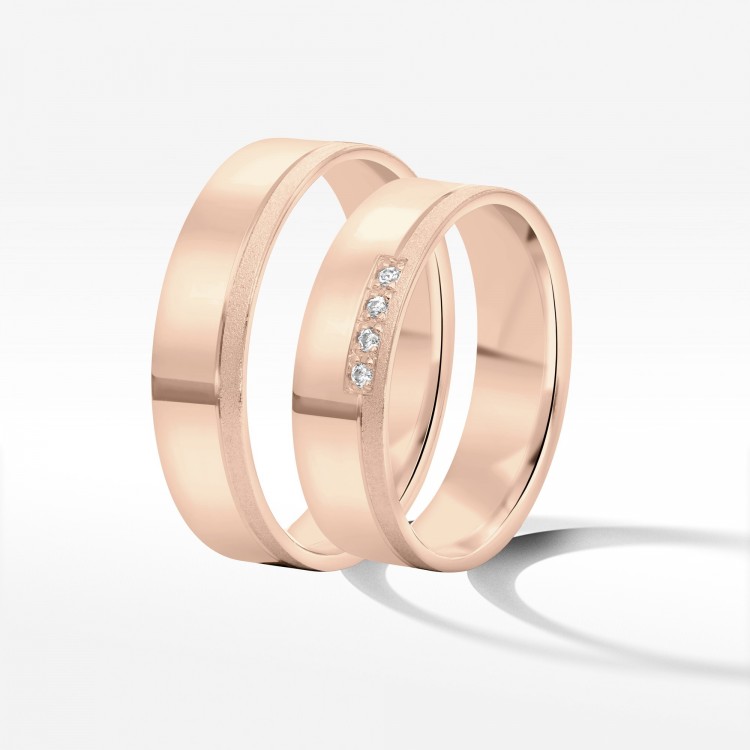 Obrączki ślubne z różowego złota 5,5mm