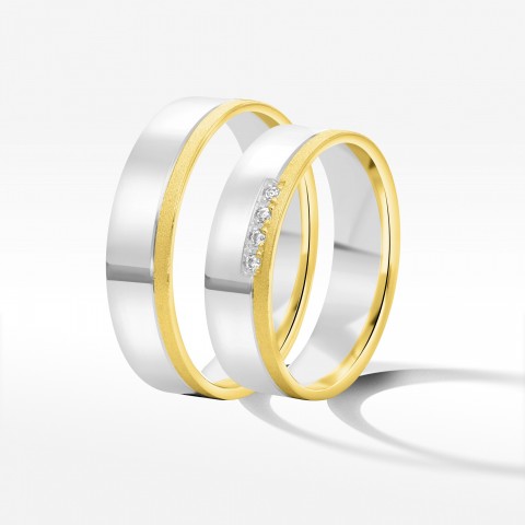 Obrączki ślubne z dwukolorowego złota 5,5mm