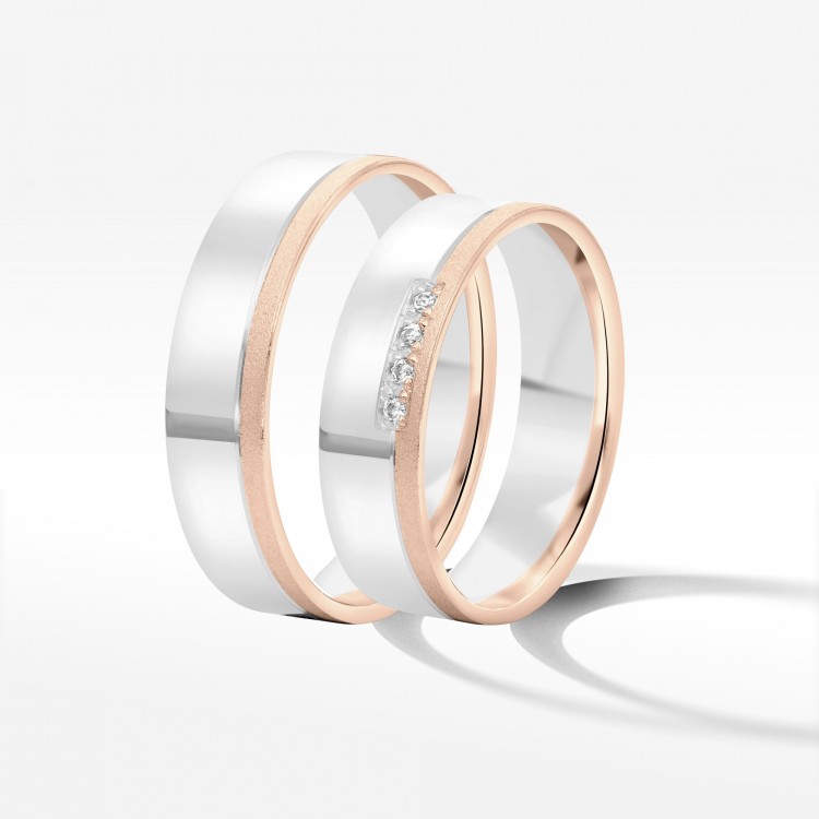 Obrączki ślubne z dwukolorowego złota 5,5  mm