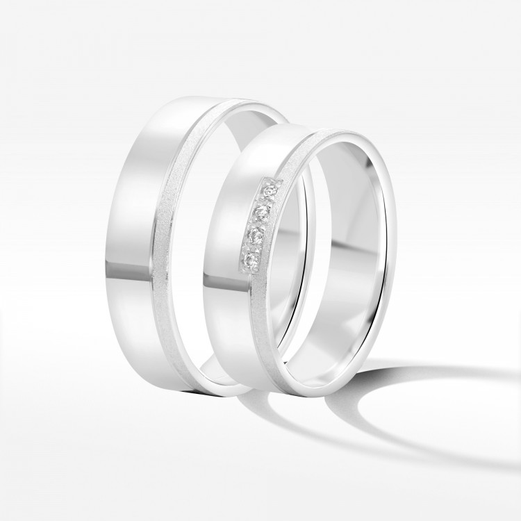 Obrączki ślubne z białego złota 5,5mm