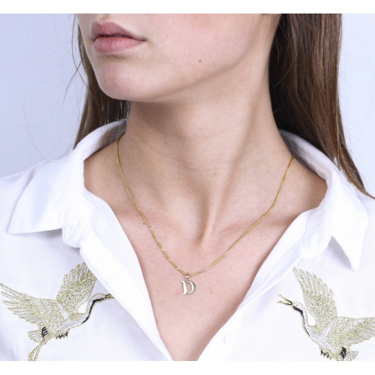 Złota zawieszka literka D