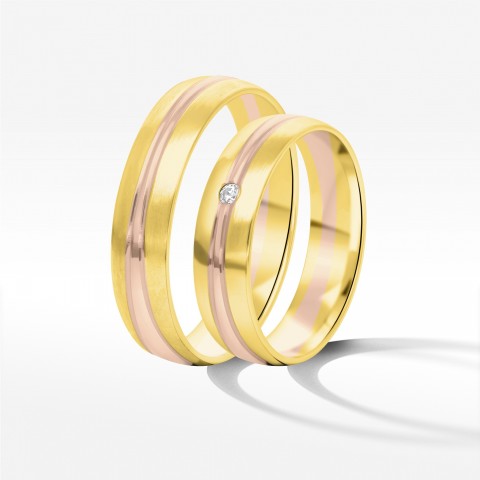 Obrączki ślubne z dwukolorowego złota 5mm