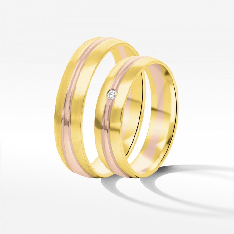 Obrączki ślubne z dwukolorowego złota 5mm