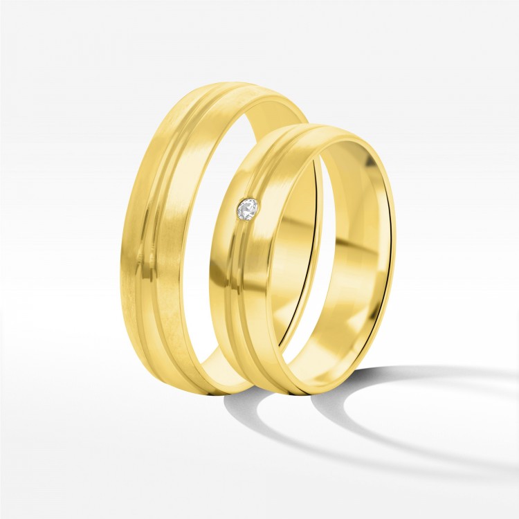 Obrączki ślubne z żółtego złota 5mm