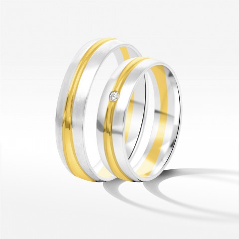 Obrączki ślubne z dwukolorowego złota 5mm
