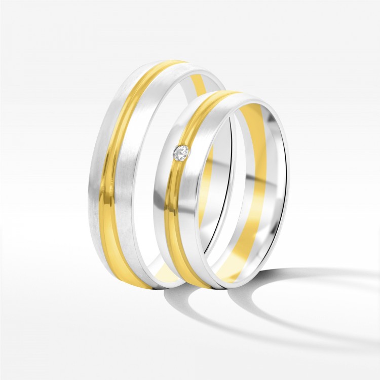 Obrączki ślubne z dwukolorowego złota 5mm