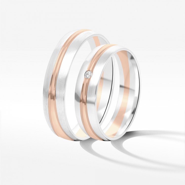 Obrączki ślubne z dwukolorowego złota 5mm