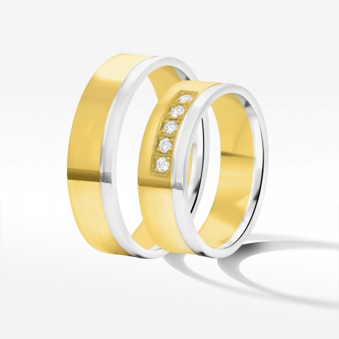 Obrączki ślubne z dwukolorowego złota 6mm