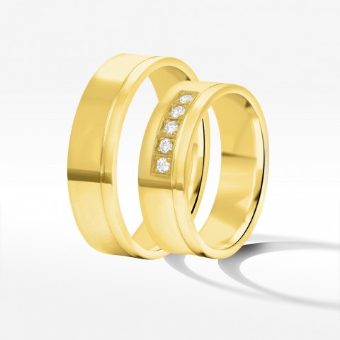 Obrączki ślubne z żółtego złota 6mm