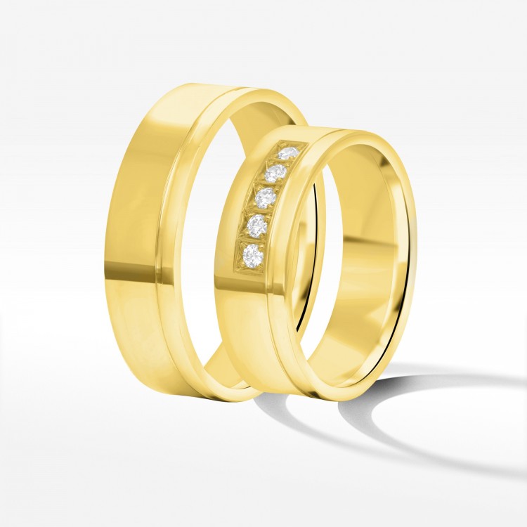 Obrączki ślubne z żółtego złota 6mm