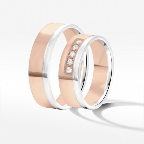 Obrączki ślubne z dwukolorowego złota 6mm