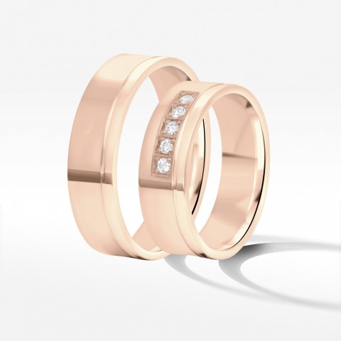 Obrączki ślubne z różowego złota 6mm