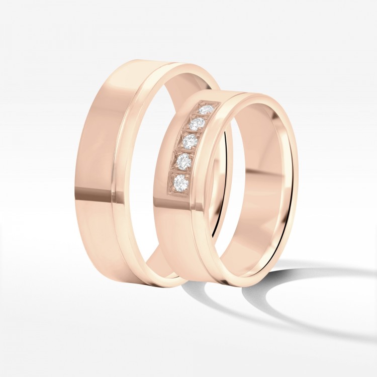Obrączki ślubne z różowego złota 6mm