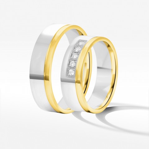 Obrączki ślubne z dwukolorowego złota 6mm