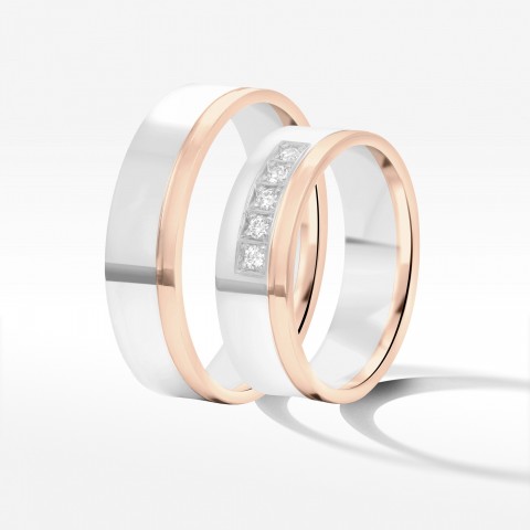 Obrączki ślubne z dwukolorowego złota 6mm