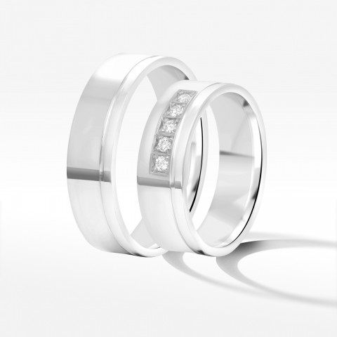 Obrączki ślubne z białego złota 6mm