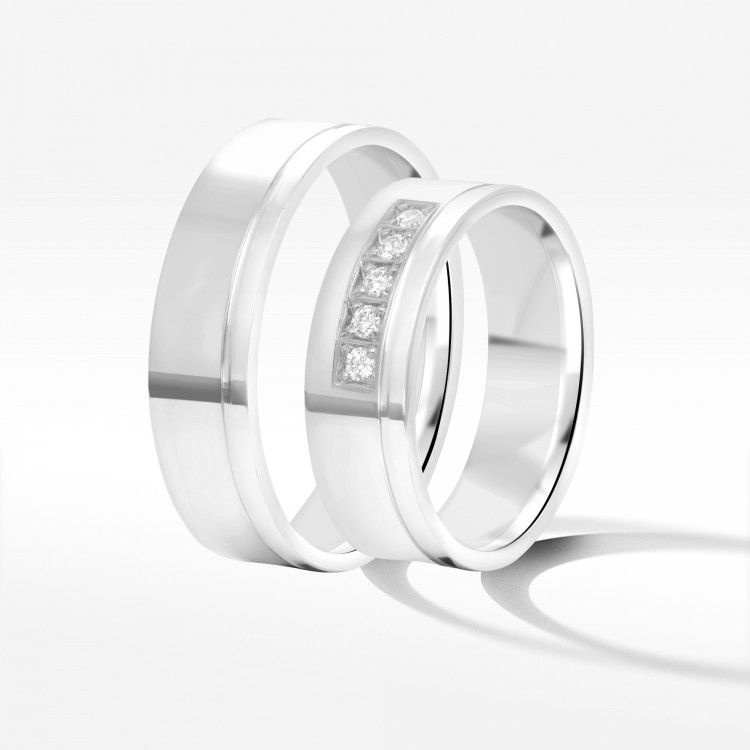 Obrączki ślubne z białego złota 6mm