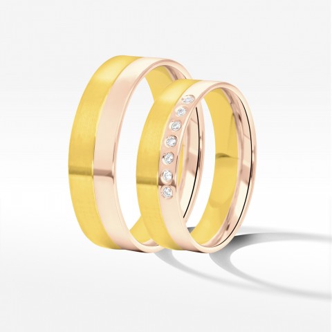 Obrączki ślubne z dwukolorowego złota 5.5mm