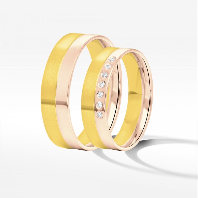 Obrączki ślubne z dwukolorowego złota 5.5mm