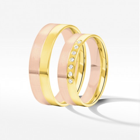 Obrączki ślubne z dwukolorowego złota 5.5mm