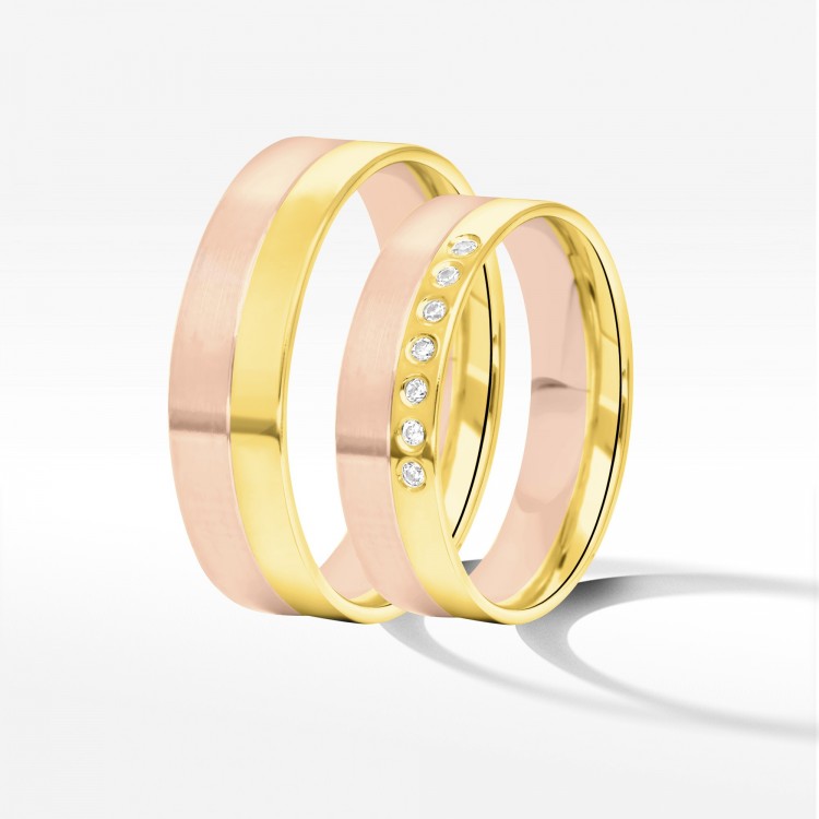 Obrączki ślubne z dwukolorowego złota 5.5mm