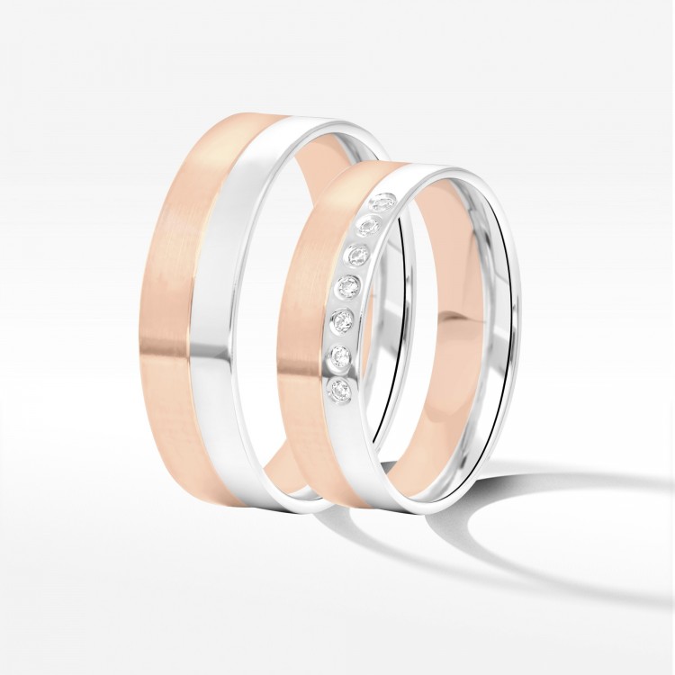 Obrączki ślubne z dwukolorowego złota 5.5mm