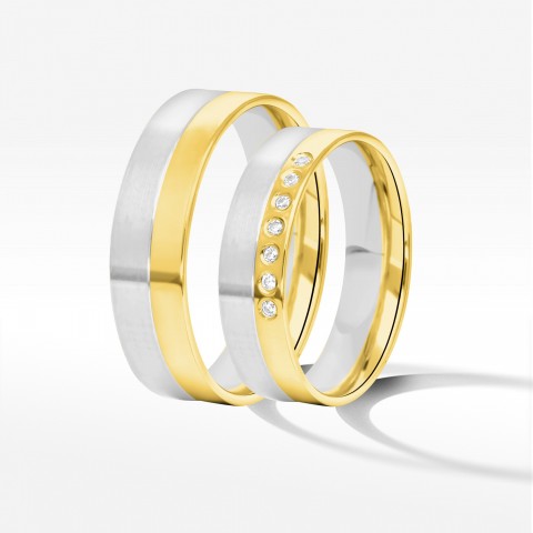 Obrączki ślubne z dwukolorowego złota 5.5mm