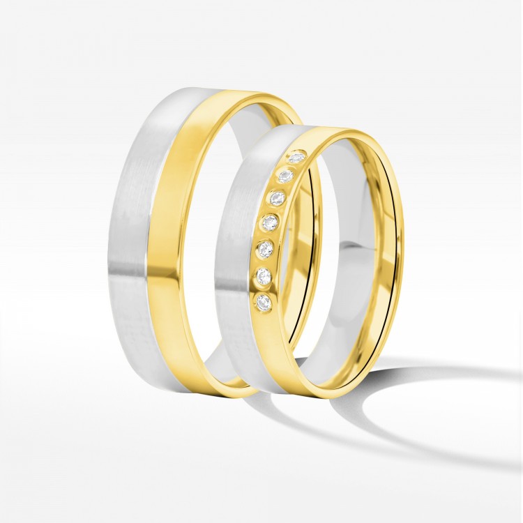 Obrączki ślubne z dwukolorowego złota 5.5mm