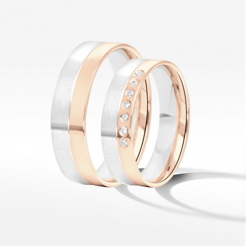 Obrączki ślubne z dwukolorowego złota 5.5mm