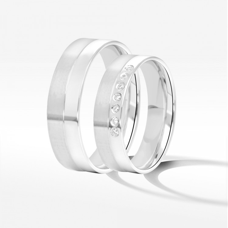 Obrączki ślubne z białego złota 5.5mm