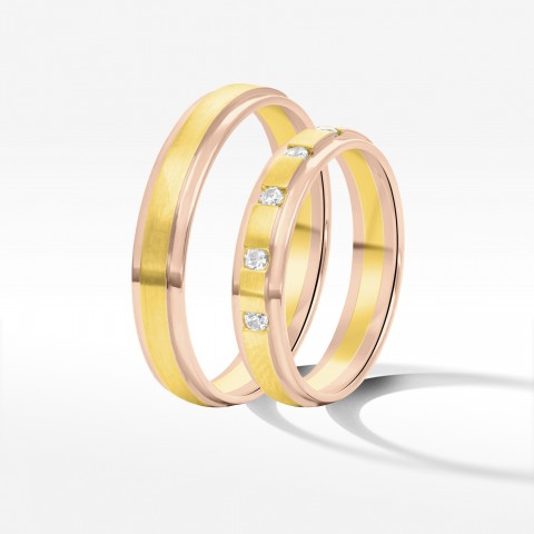 Obrączki ślubne z dwukolorowego złota 3.5mm