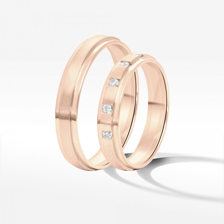 Obrączki ślubne z różowego złota 3.5mm
