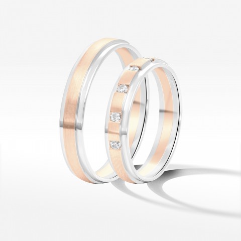 Obrączki ślubne z dwukolorowego złota 3.5mm