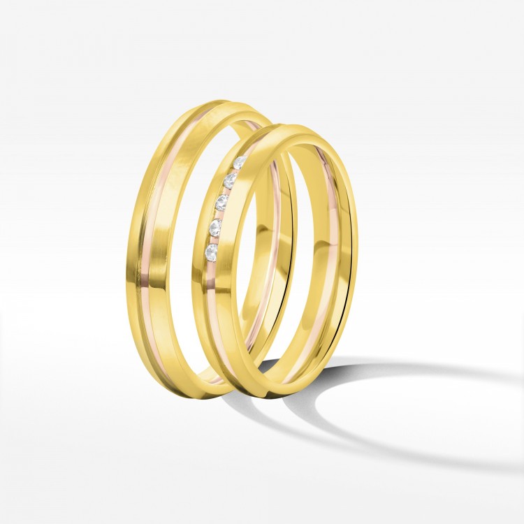 Obrączki ślubne z dwukolorowego złota 3.5mm