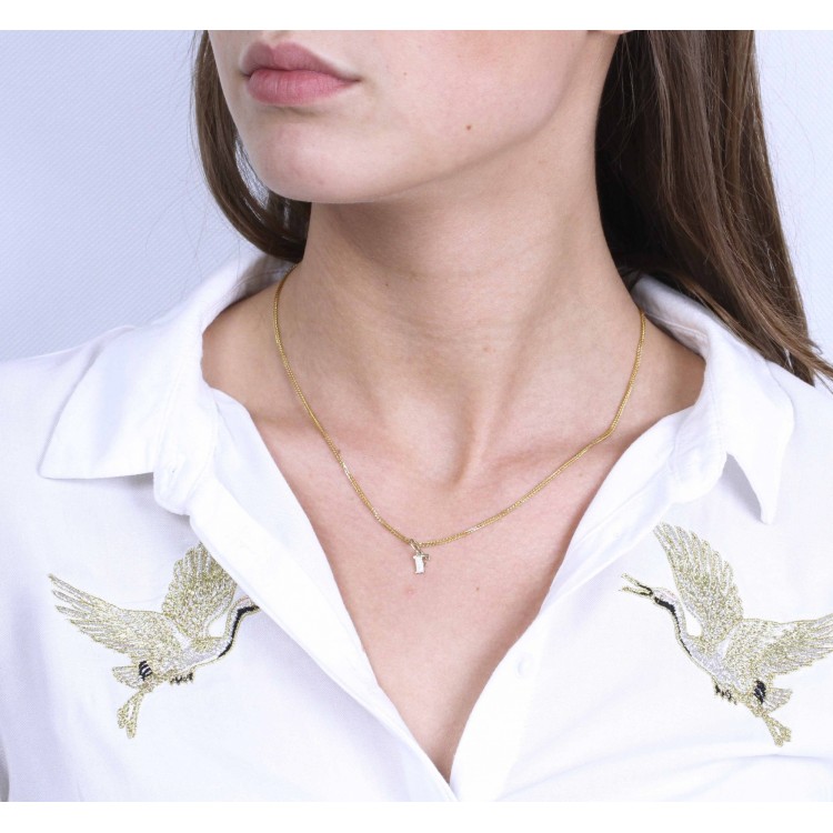 Złota zawieszka literka F