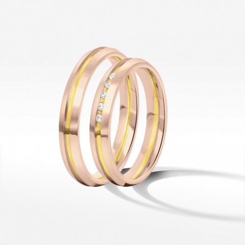 Obrączki ślubne z dwukolorowego złota 3.5mm