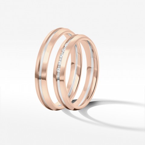 Obrączki ślubne z dwukolorowego złota 3.5mm