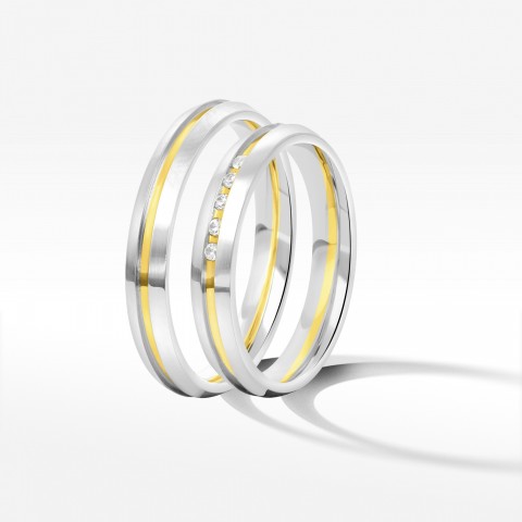 Obrączki ślubne z dwukolorowego złota 3.5mm