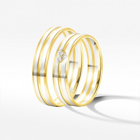 Obrączki ślubne z dwukolorowego złota 4.5mm